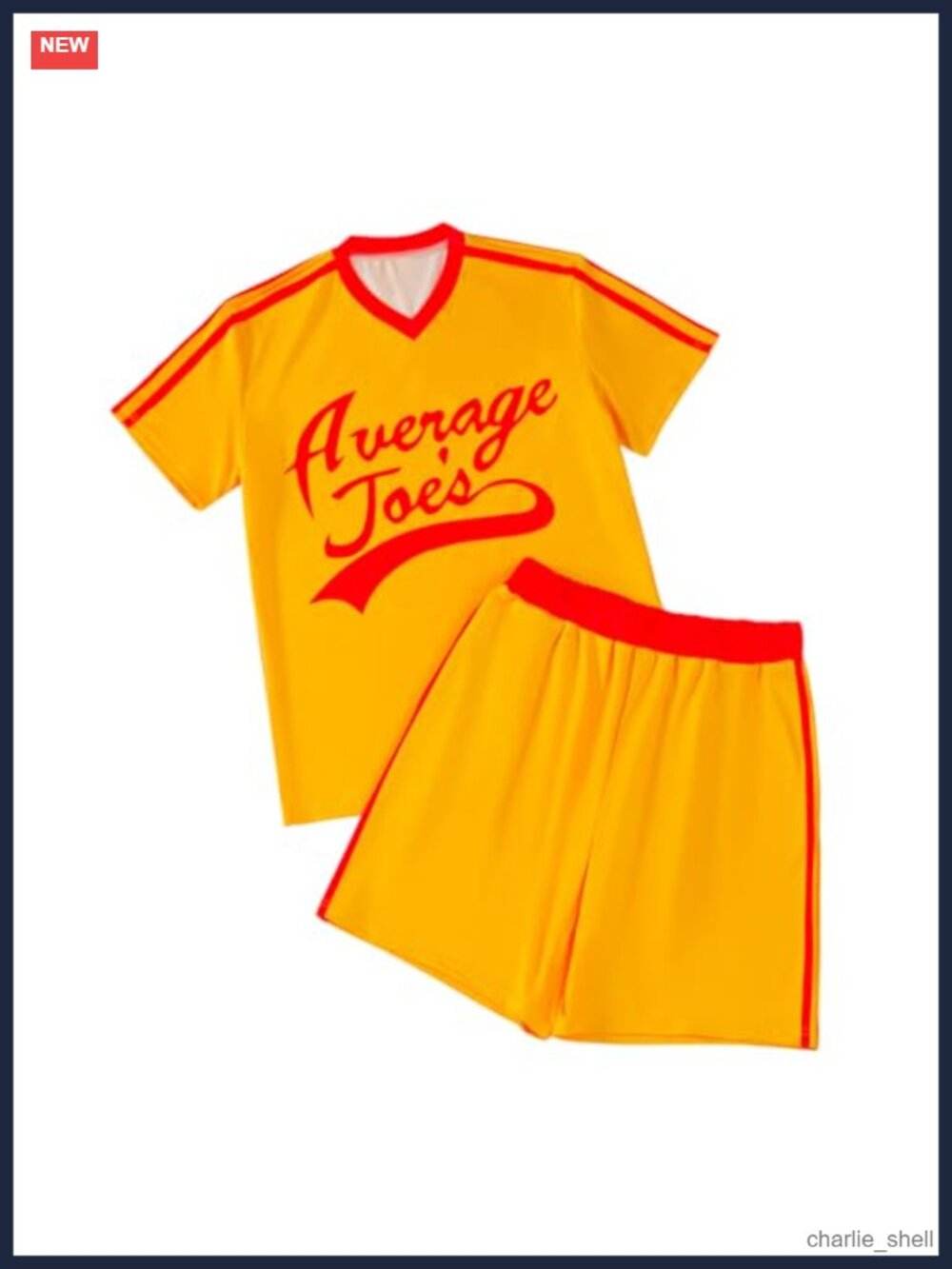 Men's Dodgeball Average Joe's Cosplay Costume Jersey Shirt Shorts Set